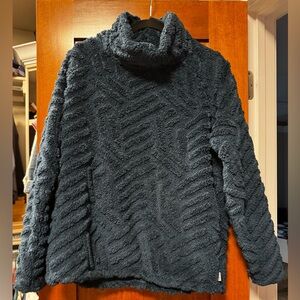 Eddie Bauer Quest Plush Fleece Textured Teal Mock Neck Pullover. Women’s medium